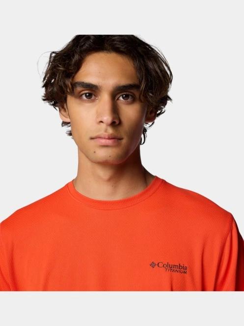 Columbia Summit Valley LS Crew férfi hosszú ujjú sport póló piros színben 6
