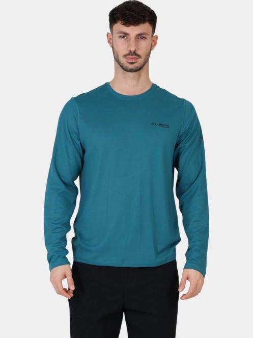 Columbia Summit Valley LS Crew férfi hosszú ujjú sport póló zöld színben 2