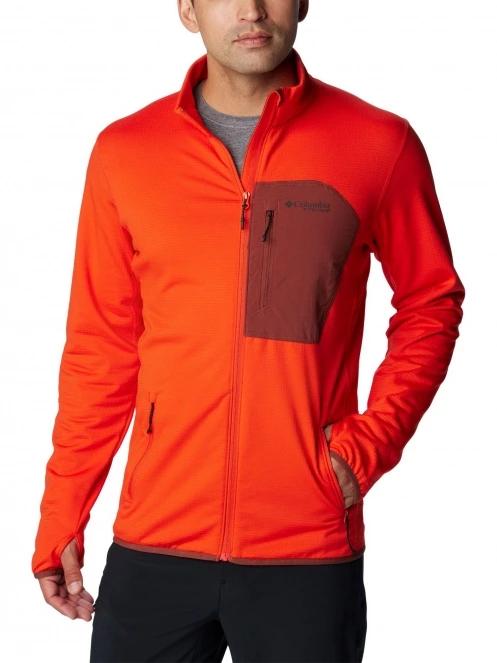 Columbia Triple Canyon Grid Fleece Full Zip férfi polár pulóver narancssárga színben 2