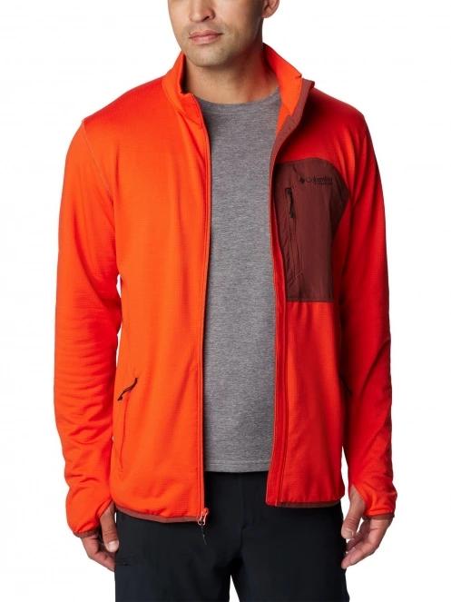 Columbia Triple Canyon Grid Fleece Full Zip férfi polár pulóver narancssárga színben 5