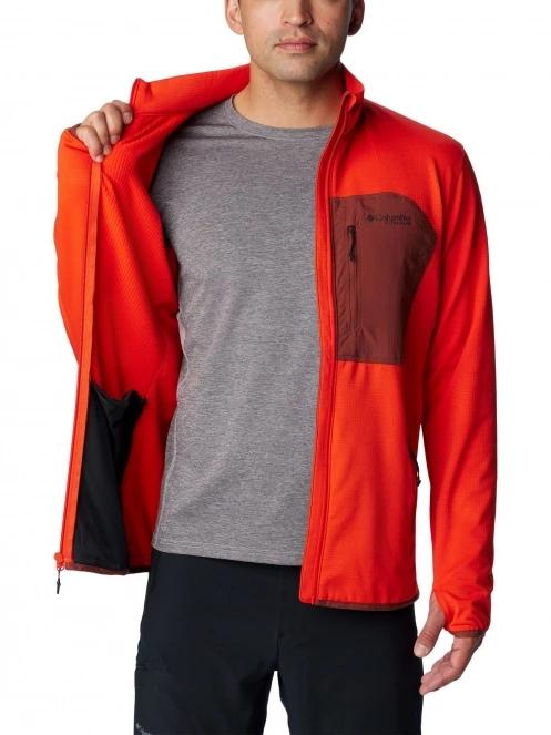 Columbia Triple Canyon Grid Fleece Full Zip férfi polár pulóver narancssárga színben 6