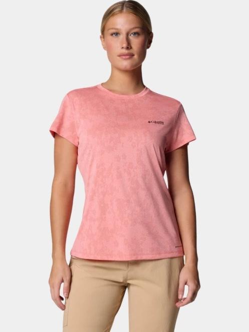 Columbia Bluebird Canyon Short Sleeve Crew női rövid ujjú sport póló piros színben 2