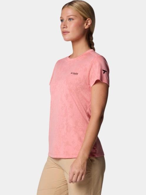 Columbia Bluebird Canyon Short Sleeve Crew női rövid ujjú sport póló piros színben 3