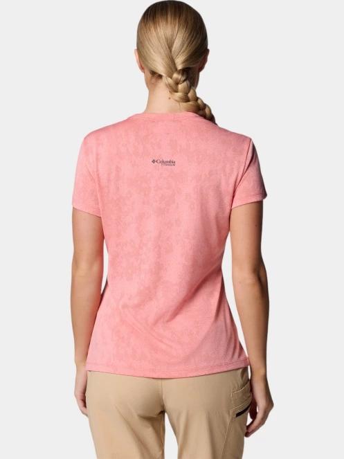 Columbia Bluebird Canyon Short Sleeve Crew női rövid ujjú sport póló piros színben 4