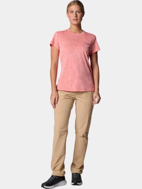Columbia Bluebird Canyon Short Sleeve Crew női rövid ujjú sport póló piros színben 5