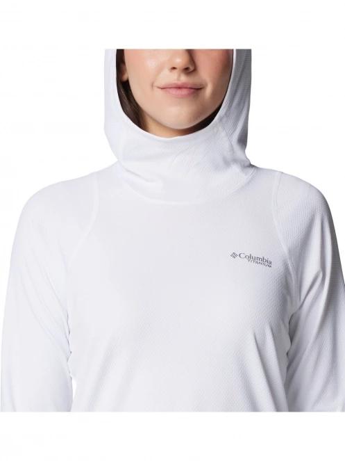 Columbia Summit Valley Hoodie női hosszú ujjú sport póló fehér színben 5