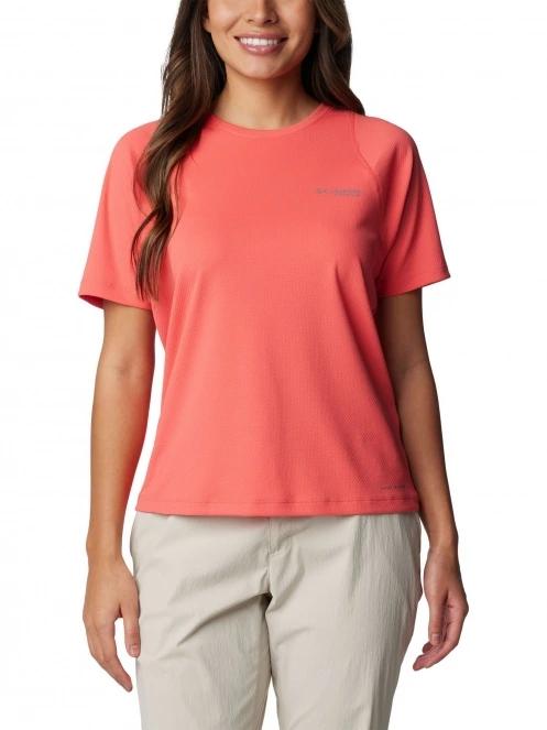 Columbia Summit Valley Short Sleeve Crew női rövid ujjú sport póló piros színben 2
