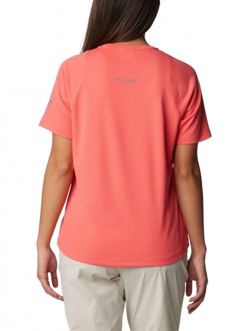 Columbia Summit Valley Short Sleeve Crew női rövid ujjú sport póló piros színben 4