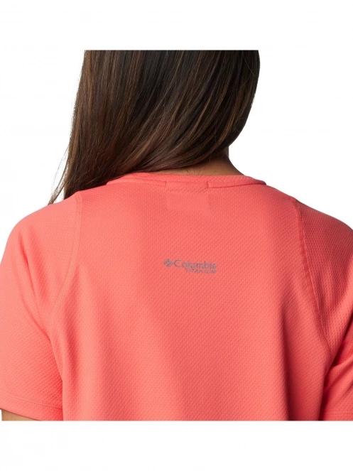 Columbia Summit Valley Short Sleeve Crew női rövid ujjú sport póló piros színben 6