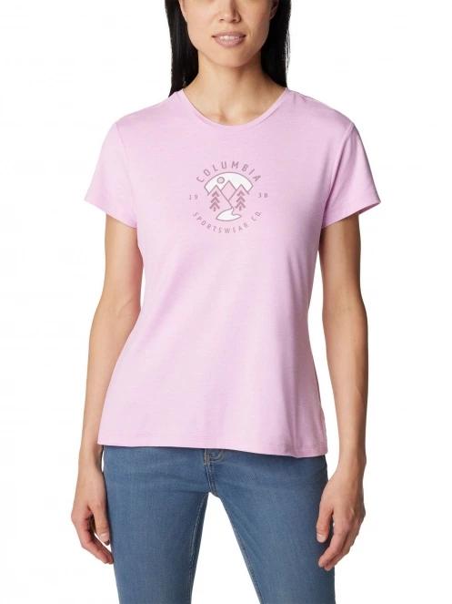 Columbia Sloan Ridge Graphic Short Sleeve Tee női rövid ujjú póló rózsaszín színben 2