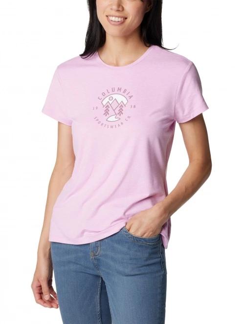 Columbia Sloan Ridge Graphic Short Sleeve Tee női rövid ujjú póló rózsaszín színben 5