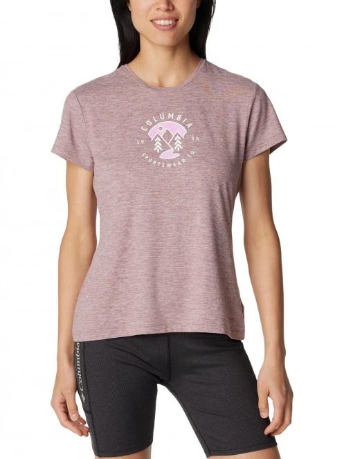 Columbia Sloan Ridge Graphic Short Sleeve Tee női rövid ujjú póló piros színben 2