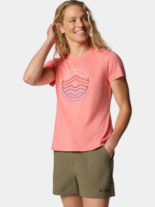 Columbia Sloan Ridge Graphic SS Tee női rövid ujjú póló piros színben 5