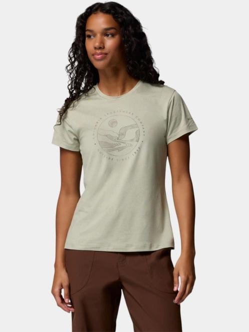 Columbia Sloan Ridge Graphic Short Sleeve Tee női rövid ujjú póló zöld színben 2