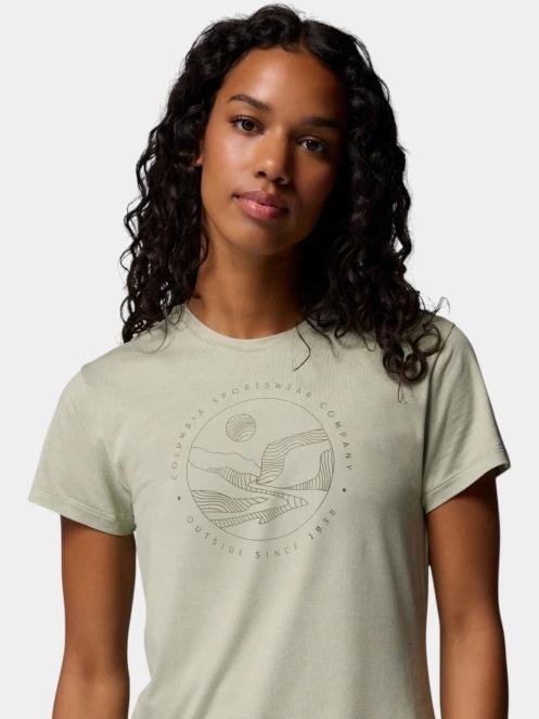 Columbia Sloan Ridge Graphic Short Sleeve Tee női rövid ujjú póló zöld színben 6