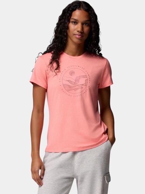 Columbia Sloan Ridge Graphic Short Sleeve Tee női rövid ujjú póló piros színben 2