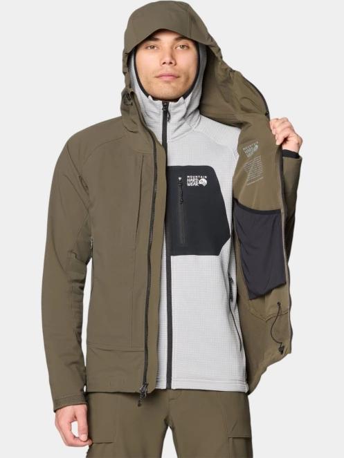 Mountain Hardwear Chockstone Alpine Hooded Jacket férfi softshell kabát oliva színben 6