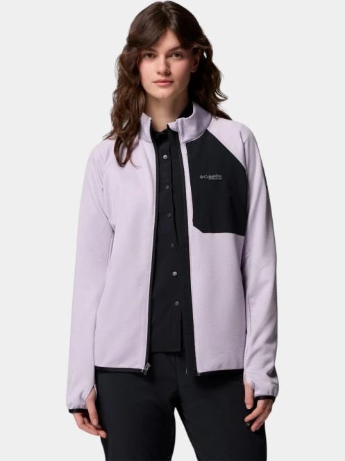Columbia Triple Canyon Grid Fleece Full Zip női polár pulóver lila színben 5