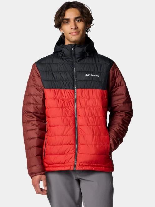 Columbia Powder Lite II Hooded Jacket férfi steppelt átmeneti kabát piros színben 2