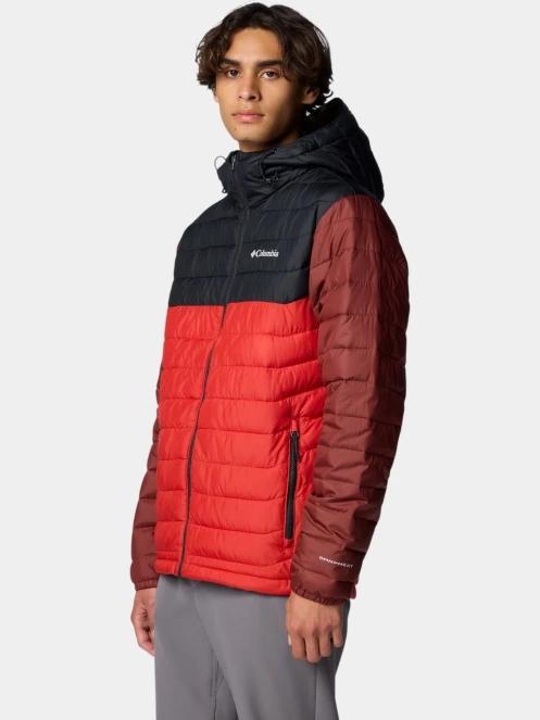 Columbia Powder Lite II Hooded Jacket férfi steppelt átmeneti kabát piros színben 3