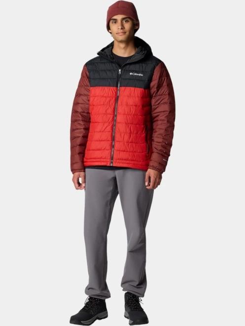 Columbia Powder Lite II Hooded Jacket férfi steppelt átmeneti kabát piros színben 5