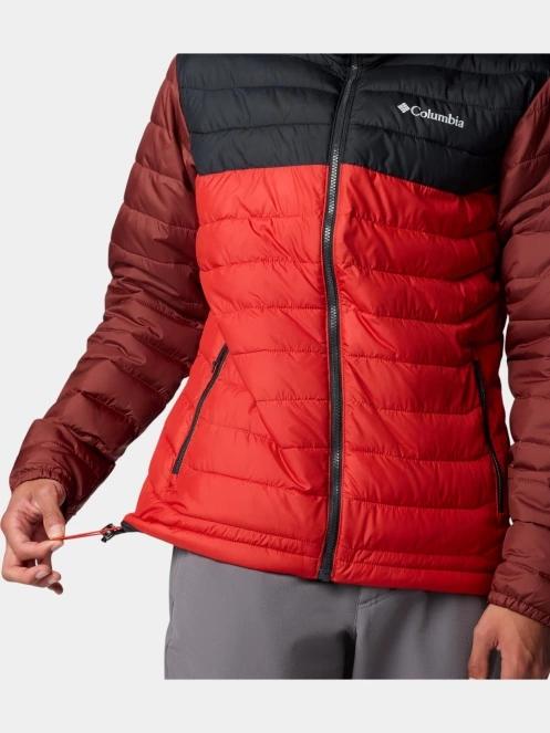 Columbia Powder Lite II Hooded Jacket férfi steppelt átmeneti kabát piros színben 8