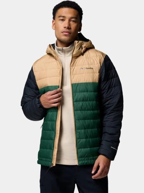 Columbia Powder Lite II Hooded Jacket férfi steppelt átmeneti kabát zöld színben 6