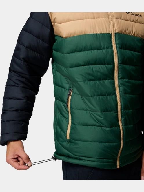 Columbia Powder Lite II Hooded Jacket férfi steppelt átmeneti kabát zöld színben 7