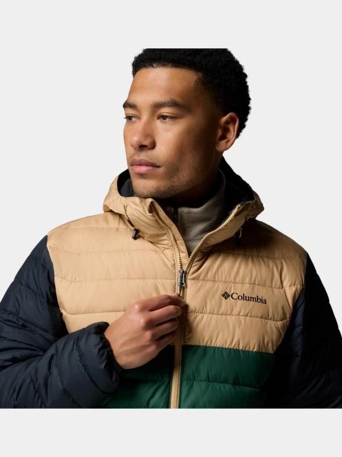 Columbia Powder Lite II Hooded Jacket férfi steppelt átmeneti kabát zöld színben 9