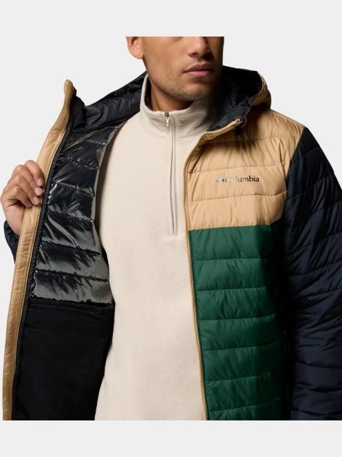 Columbia Powder Lite II Hooded Jacket férfi steppelt átmeneti kabát zöld színben 10