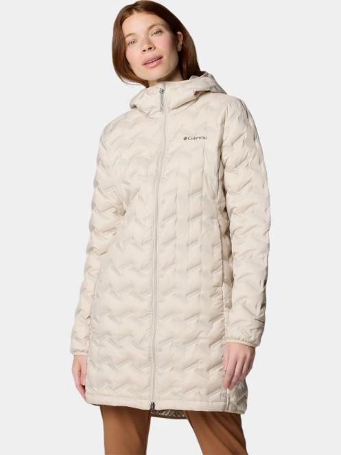 Columbia Delta Ridge II Long Down Jacket női pehelykabát homok színben 2
