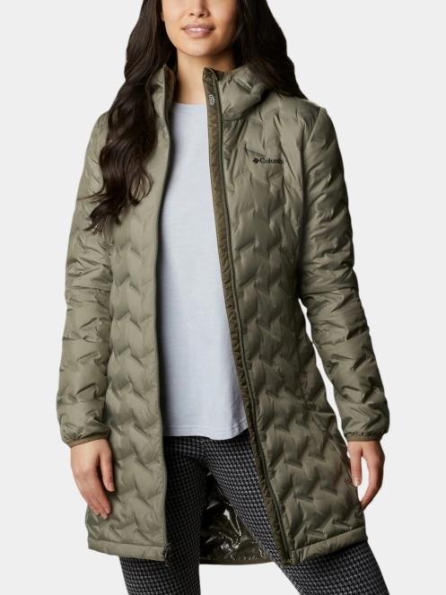 Columbia Delta Ridge II Long Down Jacket női pehelykabát zöld színben 5