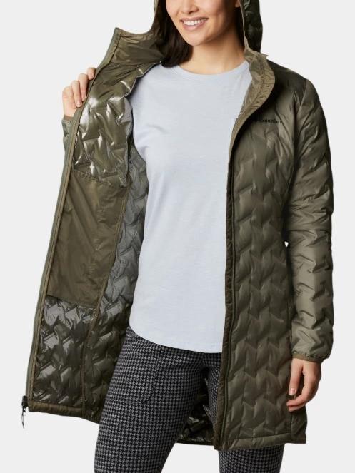 Columbia Delta Ridge II Long Down Jacket női pehelykabát zöld színben 6