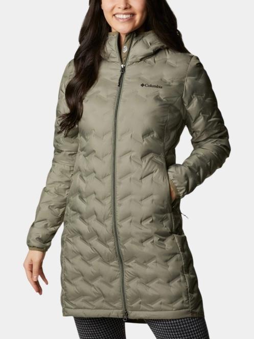 Columbia Delta Ridge II Long Down Jacket női pehelykabát zöld színben 2