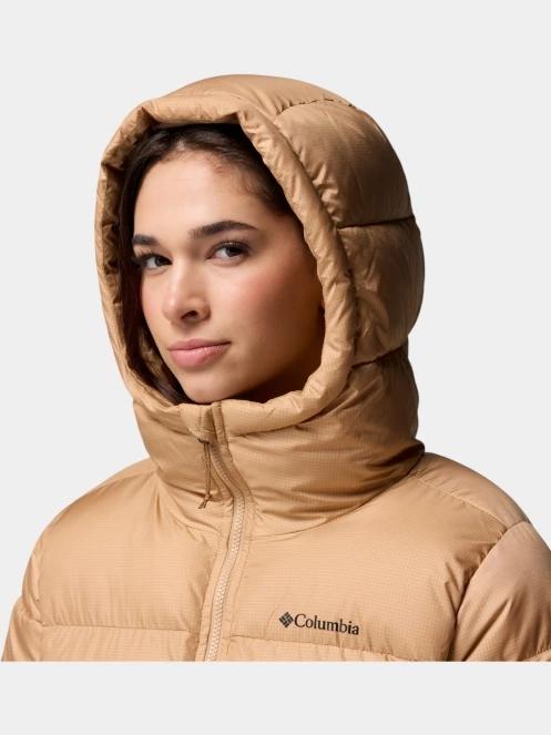 Columbia Puffect II Mid Hooded Jacket női télikabát barna színben 7