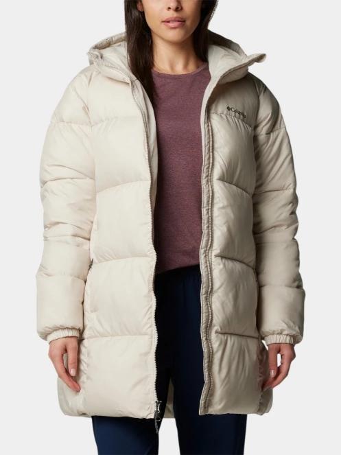 Columbia Puffect II Mid Hooded Jacket női télikabát homok színben 5