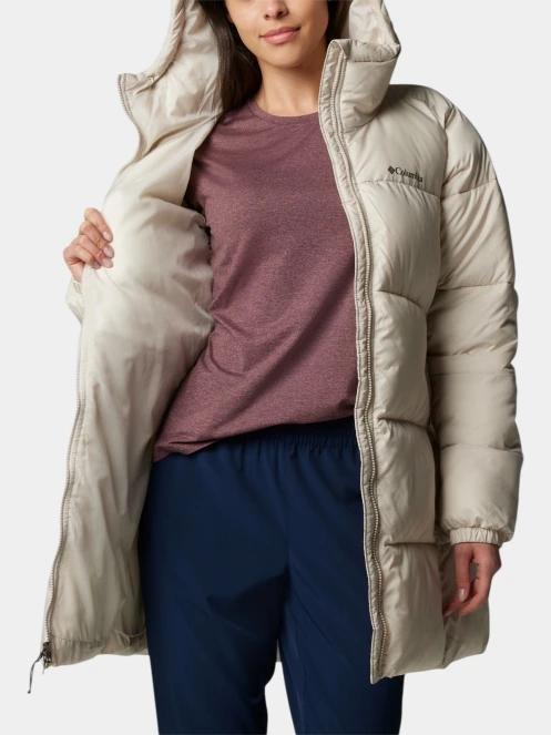 Columbia Puffect II Mid Hooded Jacket női télikabát homok színben 6