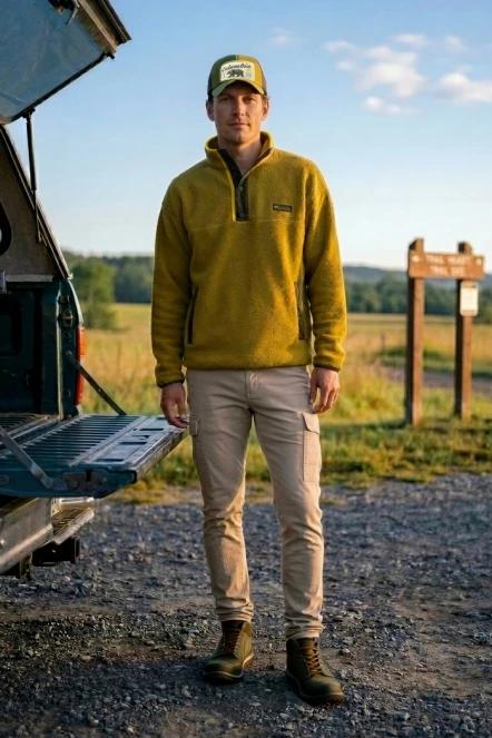 Columbia Helvetia II Half Snap Fleece férfi polár pulóver zöld színben 7