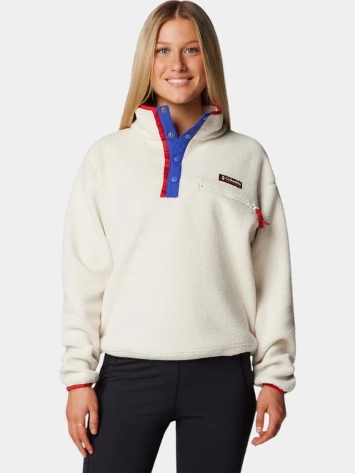 Columbia Helvetia II Cropped Half Snap Fleece női polár pulóver piros színben 2