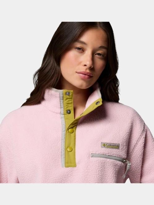 Columbia Helvetia II Cropped Half Snap Fleece női polár pulóver rózsaszín színben 7