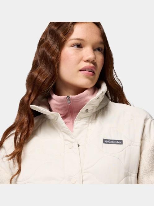 Columbia Cloud Point Long Fleece női átmeneti kabát homok színben 7