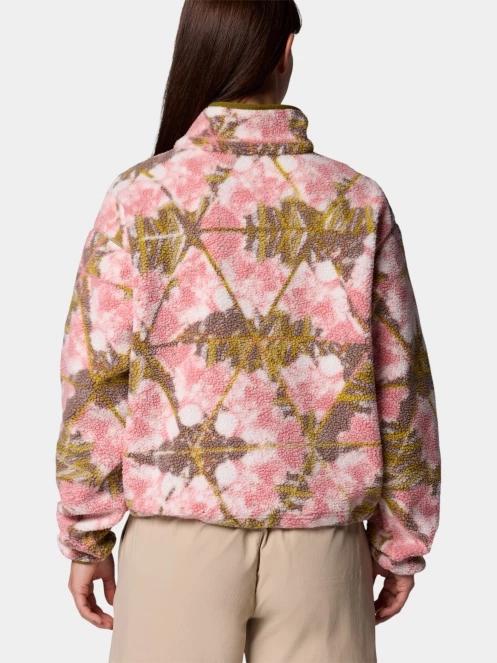 Columbia Helvetia II Printed Cropped Half Snap női polár pulóver rózsaszín színben 4