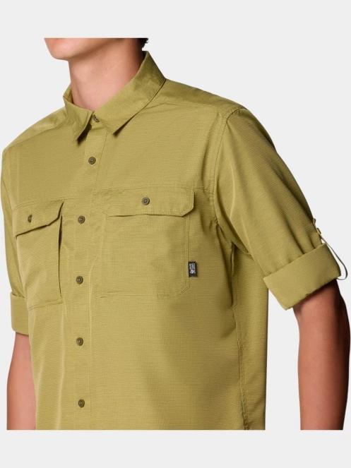Mountain Hardwear Canyon Long Sleeve Shirt férfi hosszú ujjú túraing zöld színben 7