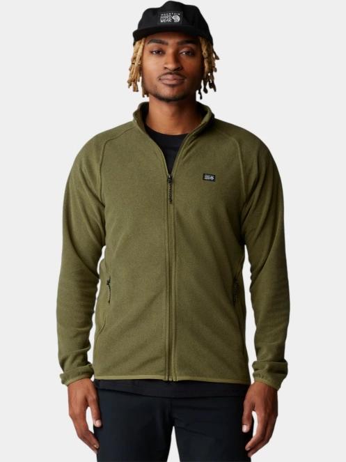 Mountain Hardwear Microchill Full Zip Jacket férfi polár pulóver oliva színben 5