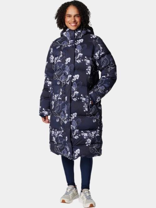 Columbia Boundless Days Print Long Down Jacket női télikabát kék színben 2