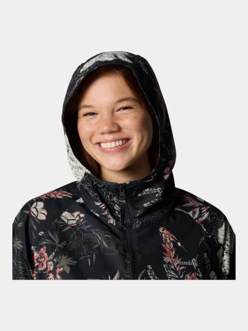 Columbia Spire Valley Printed Windbreaker női széldzseki fekete színben 6