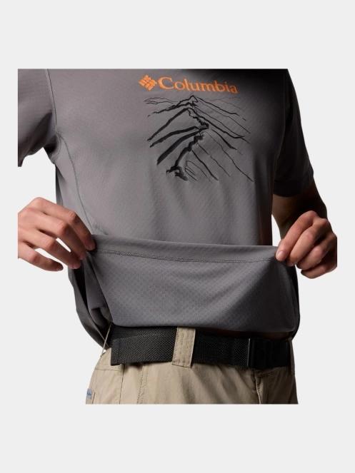 Columbia Zero Rules Light Short Sleeve Graphic Crew férfi rövid ujjú sport póló szürke színben 6