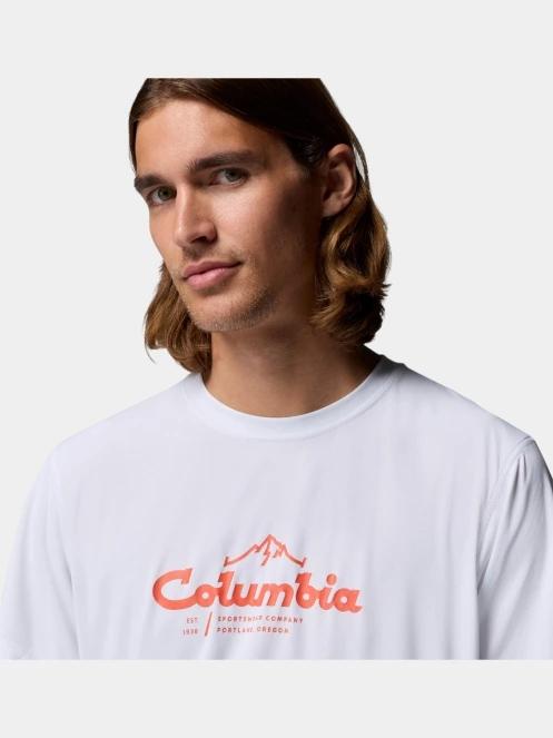 Columbia Zero Rules Light Short Sleeve Graphic Crew férfi rövid ujjú sport póló fehér színben 6