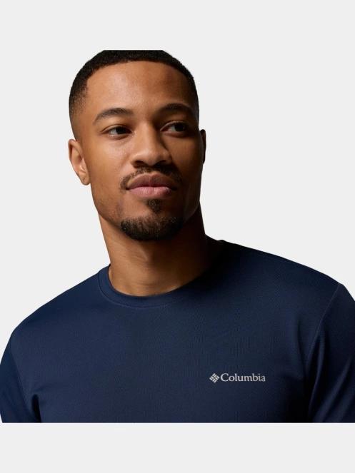 Columbia Tech Trail Utility Short Sleeve Crew férfi rövid ujjú sport póló sötétkék színben 6