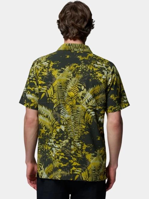 Columbia Tech Trail Utility Printed Woven Short Sleeve férfi rövid ujjú ing sötétzöld színben 4